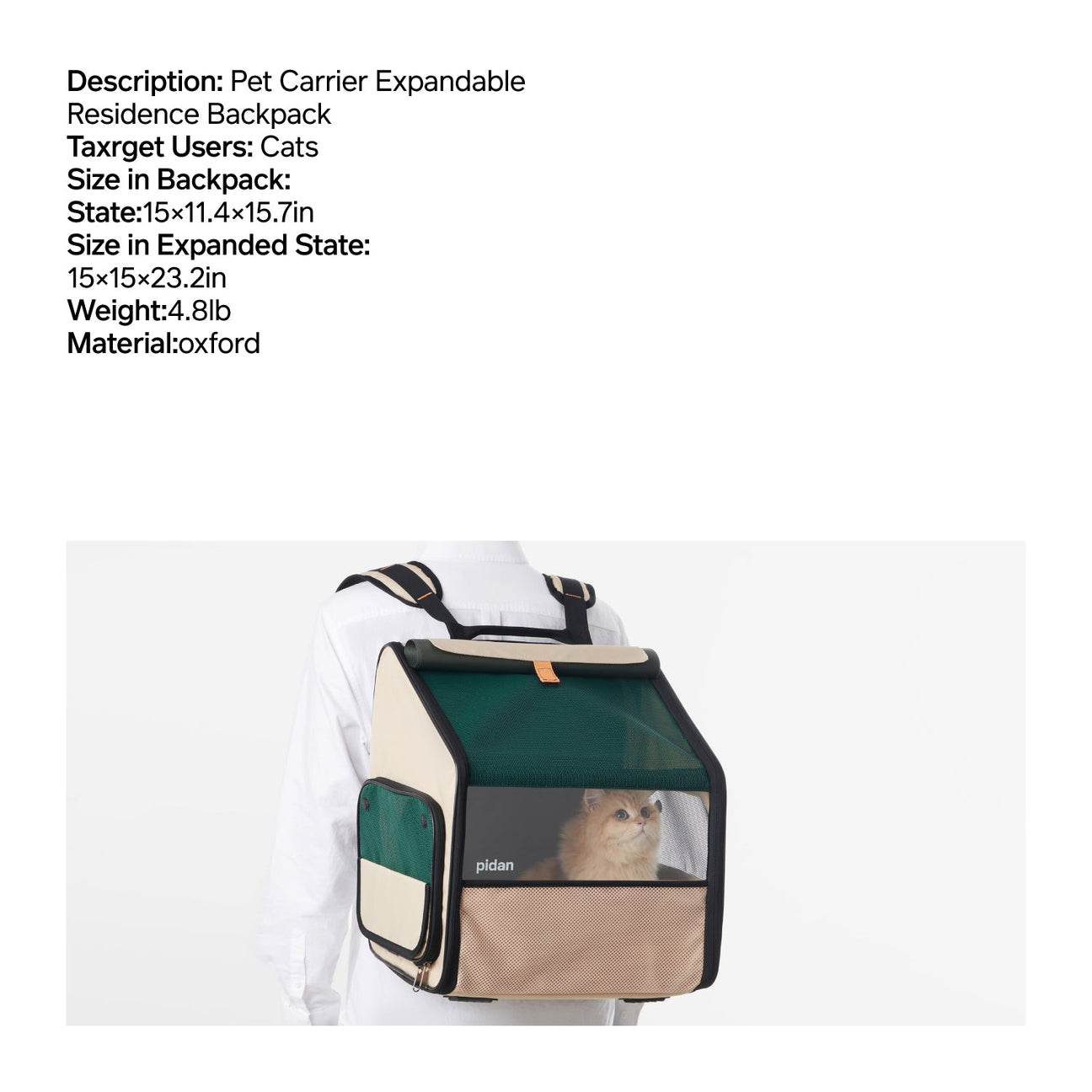 Pidan Expandable Travel Habitat Carrier - Maokids Pet