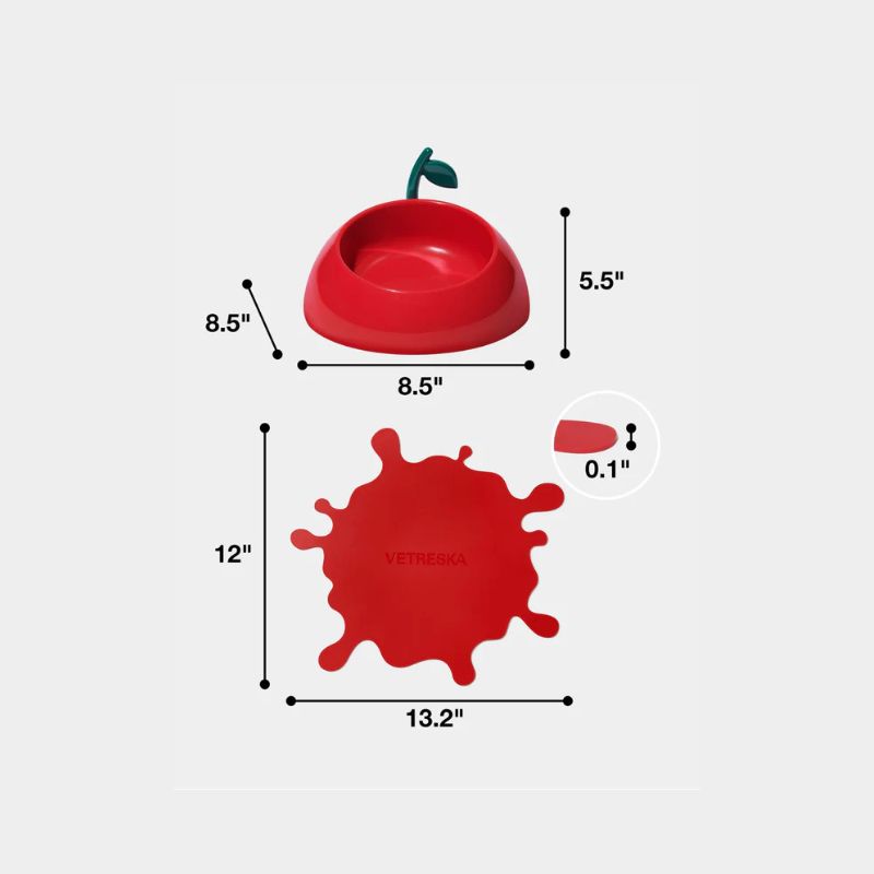 Vetreska Juicy Anti-Spill Pet Bowl, Spoon & Mat Set - Maokids Pet