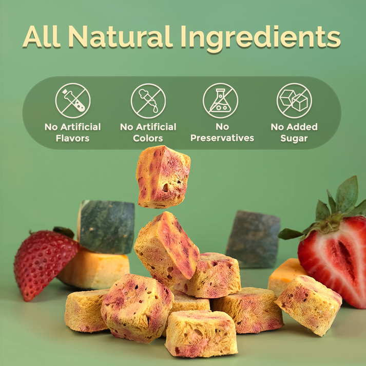 Loopypaws Crispy Goat Yogurt Treats For Cat & Dog - Pumpkin & Strawberry - 30g - Maokids Pet