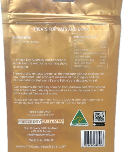 Freeze-Dry Australia’s Chicken Liver Treat For Dog & Cat - Maokids Pet