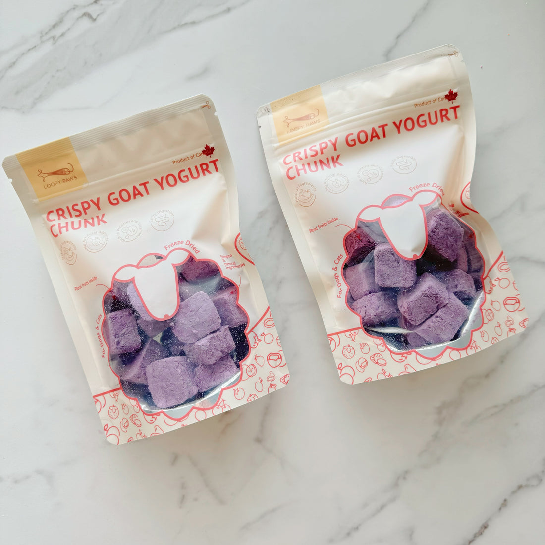 Loopypaws Crispy Goat Yogurt Treats For Cat & Dog - Blueberry -30g - Maokids Pet
