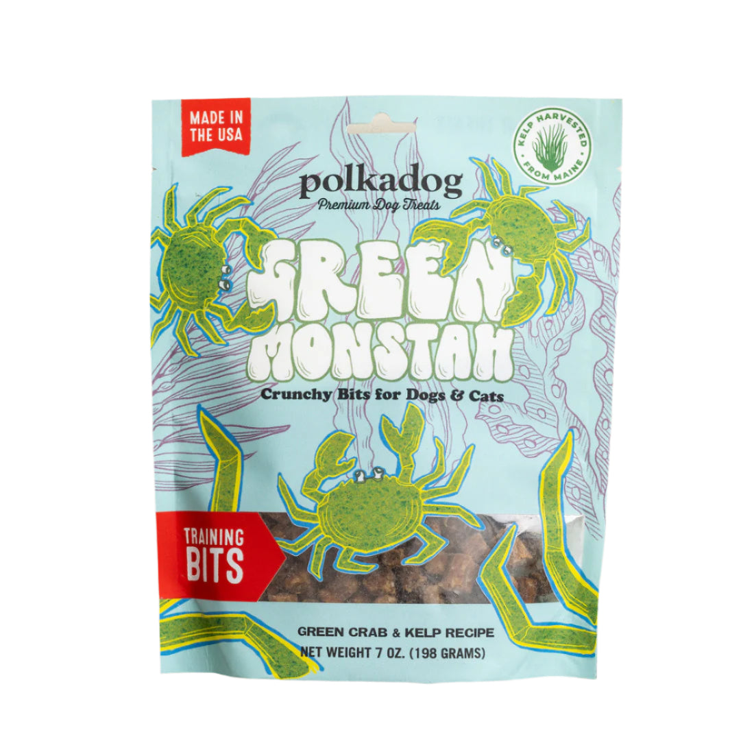 Polkadog 绿蟹海藻营养零食 富含Omega3优质蛋白质 美毛亮肤 犬猫通用 一袋7oz