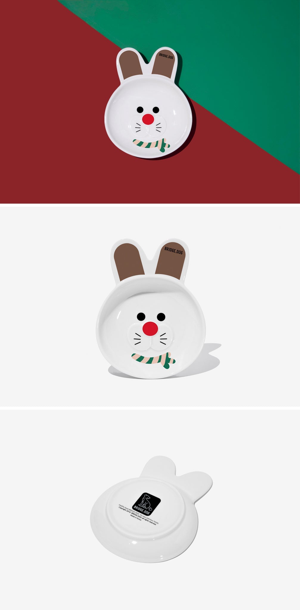 Bridge.Dog Christmas Bunny Dish - White - Maokids Pet