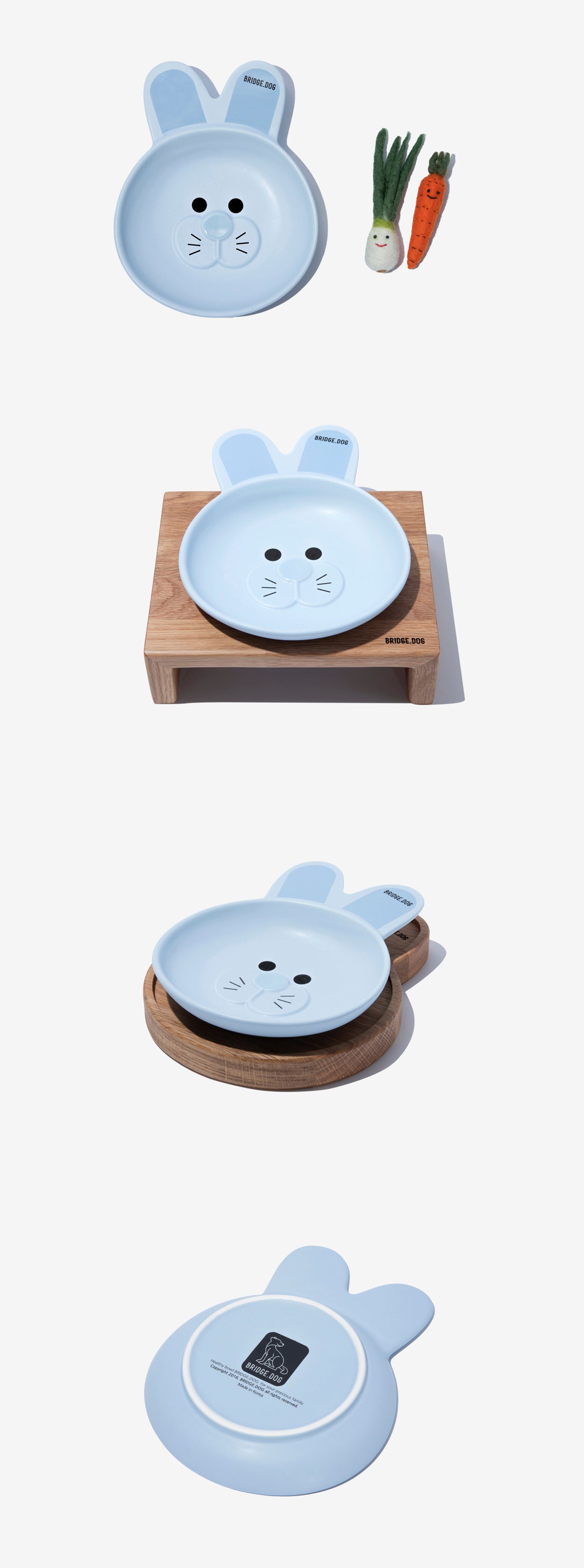 Bridge.Dog Bunny Dish - Blue - Maokids Pet