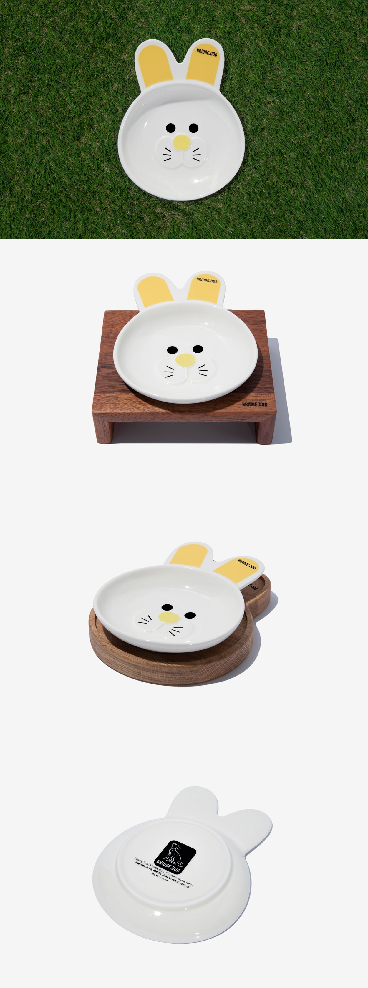 Bridge.Dog Bunny Dish(Milk White)- Yellow - Maokids Pet
