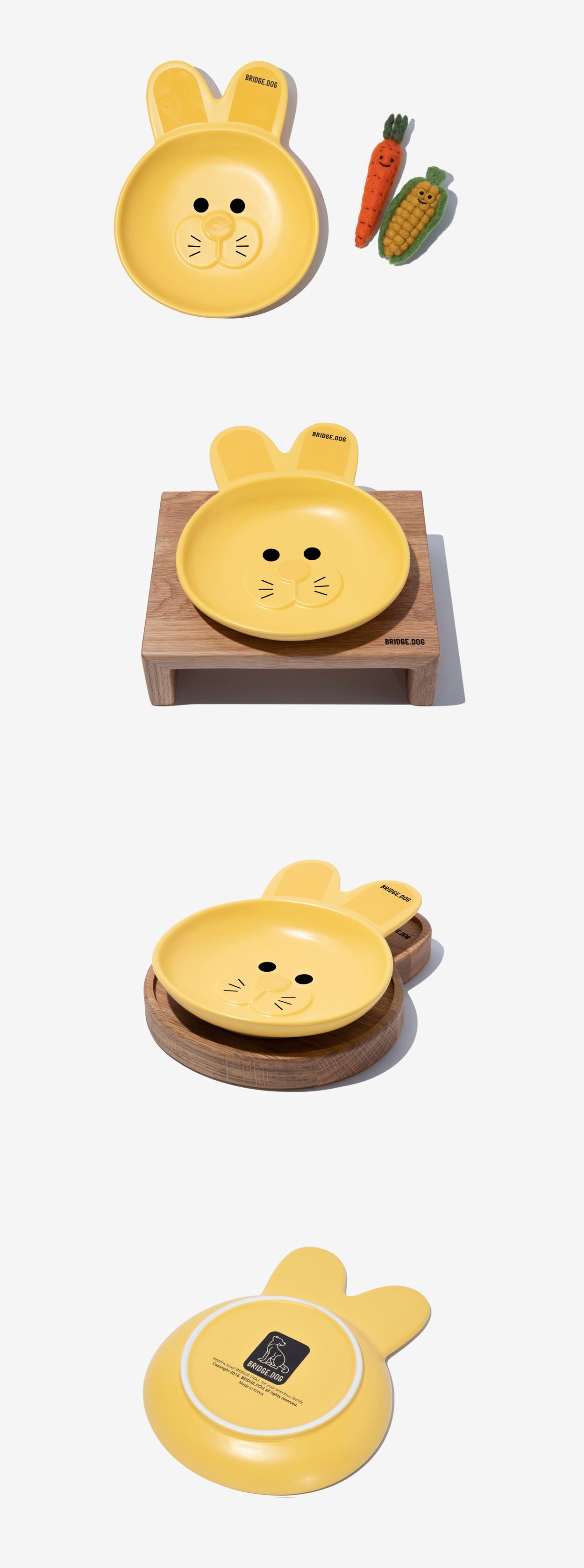 Bridge.Dog Bunny Dish - Yellow - Maokids Pet