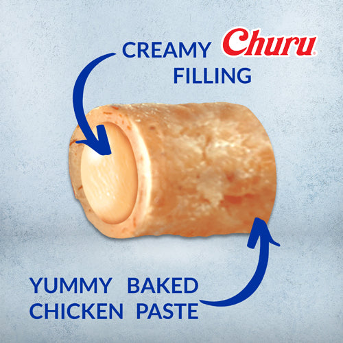 Inaba Churu Fun Bites Cat Treat - Chicken Recipe wraps Tuna with Cheese Recipe - Maokids Pet