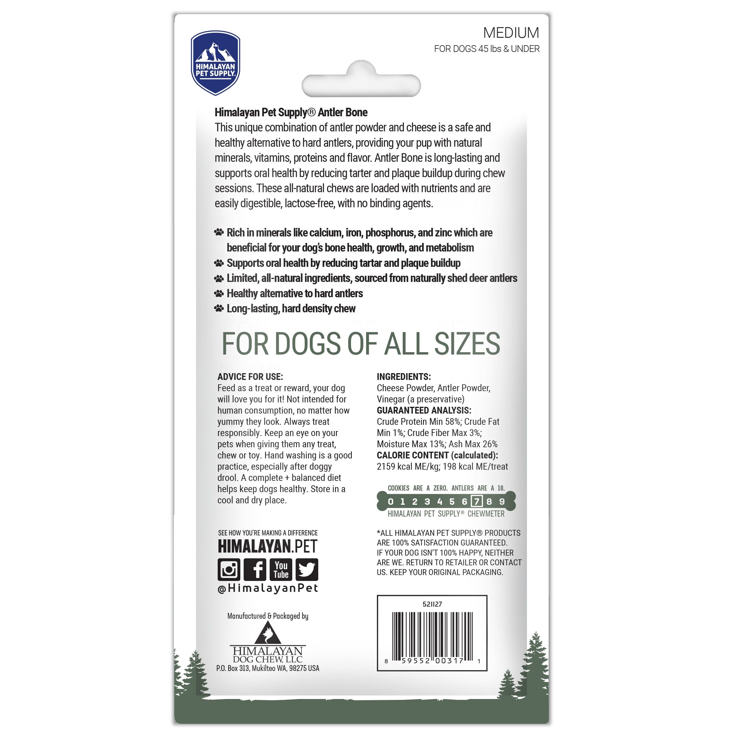 Himalayan Dog Chew Antler Medium Bone Dog Treat - Maokids Pet