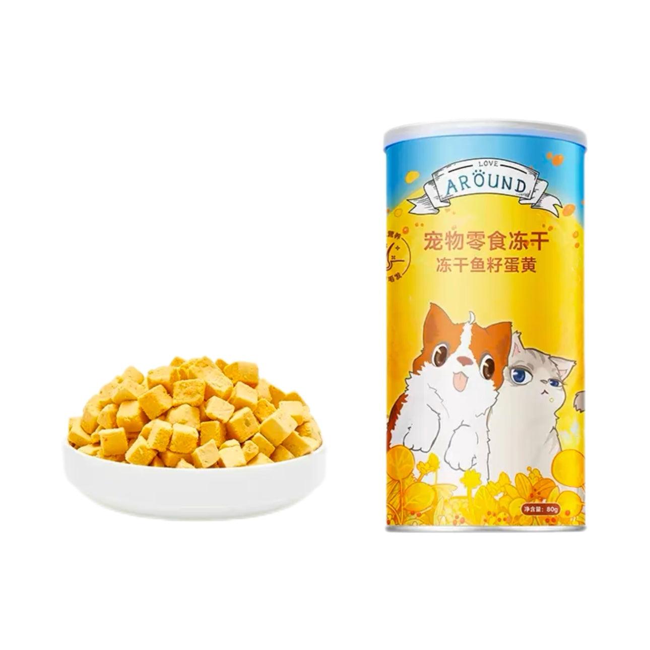 Pet Around Freeze Dried Fish Roe & Egg Yolk Treat For Dog & Cat - 80g - Maokids Pet