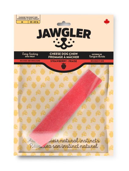 Jawgler Cheese Dog Chew - Strawberry Flavor