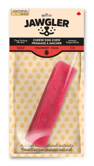 Jawgler Cheese Dog Chew - Strawberry Flavor
