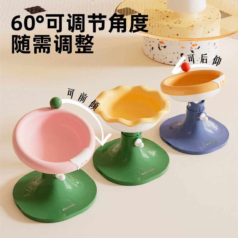 Miaofairy Adjustable Ceramic Pet Bowl - Ice Cream Style