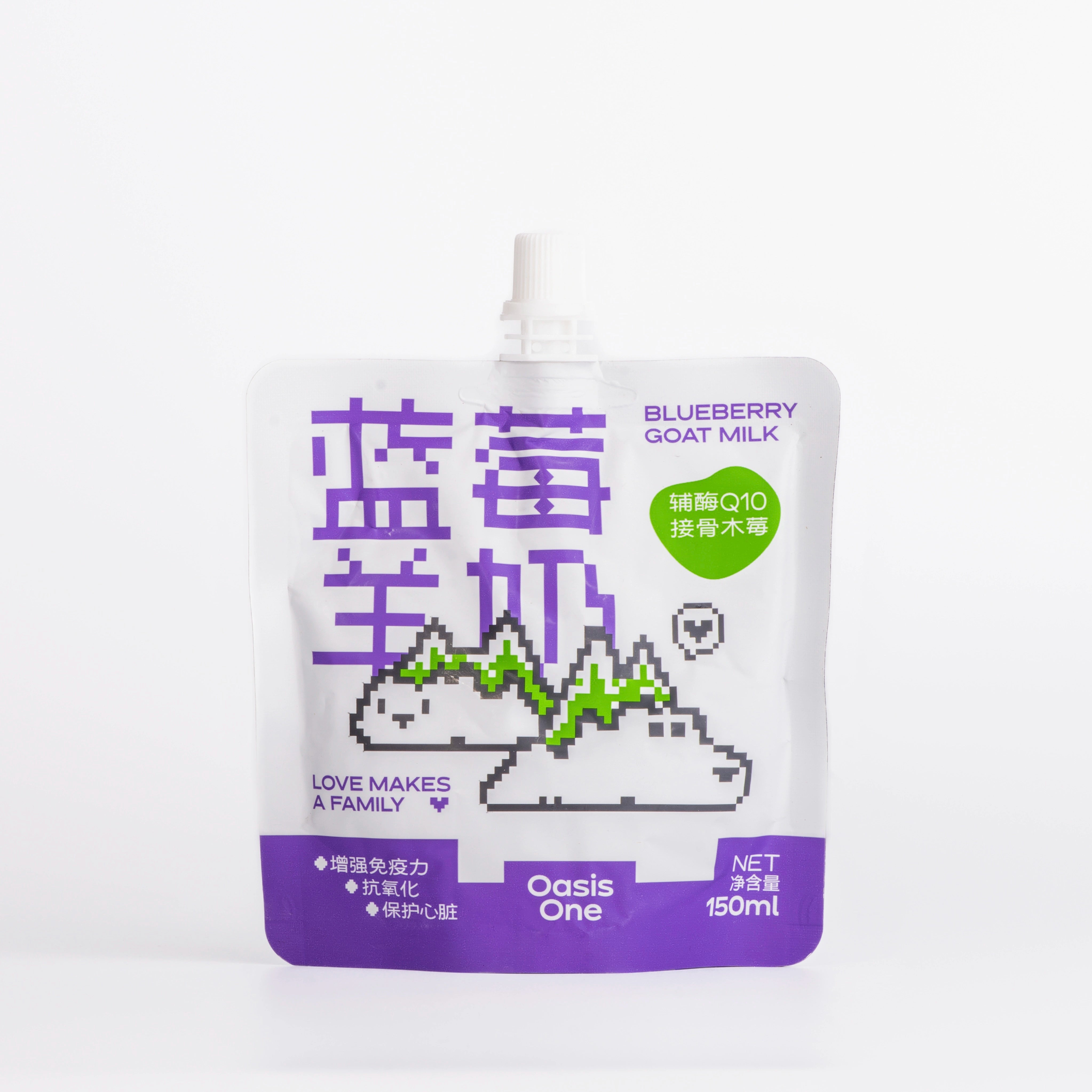 OasisOne 宠物水果牛奶 树莓/蓝莓/奇异果/木瓜 四款可选 一袋150ml