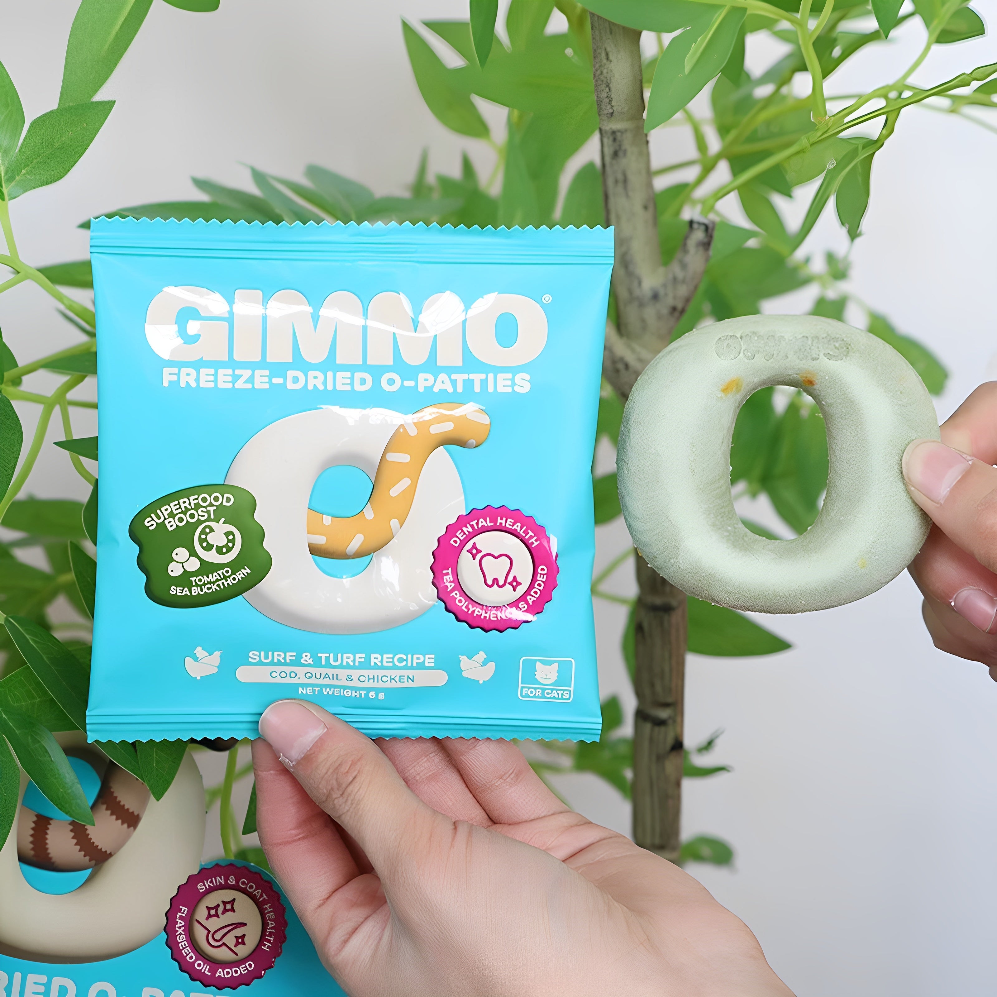 Gimmo Surf & Turf Recipe Freeze-Dried O-Bites For Cat - Maokids Pet
