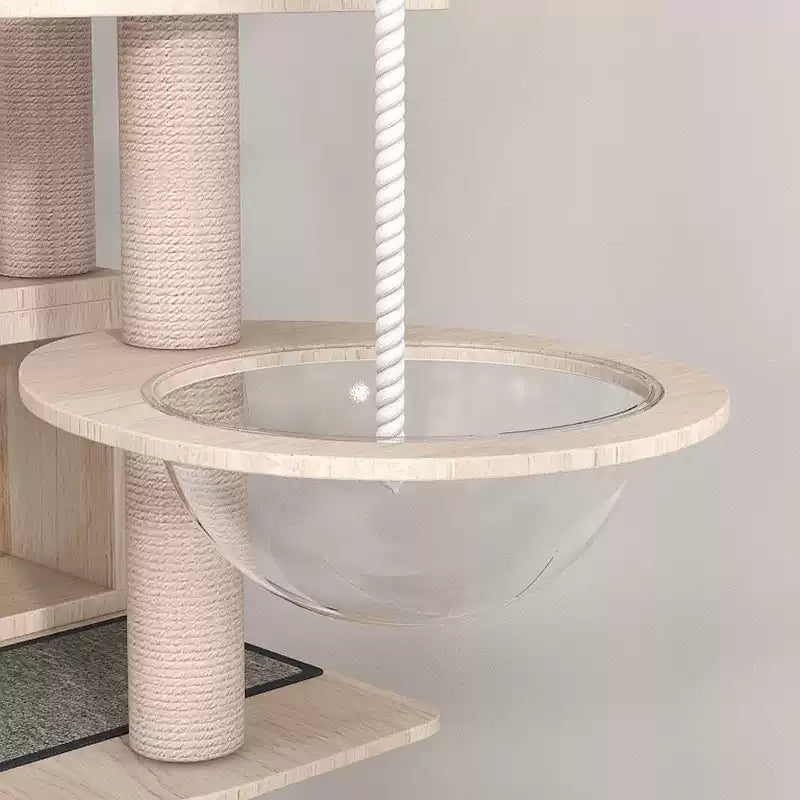 MengZhu Solid Wood Large Cloudy Cat Tree - Maokids Pet