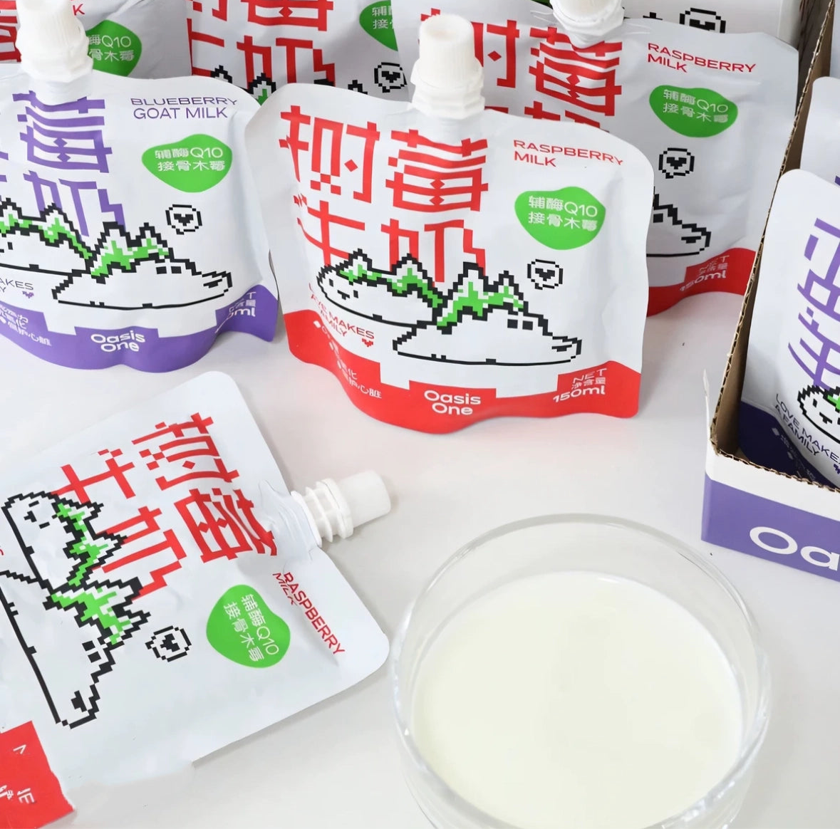 OasisOne 宠物水果牛奶 树莓/蓝莓/奇异果/木瓜 四款可选 一袋150ml
