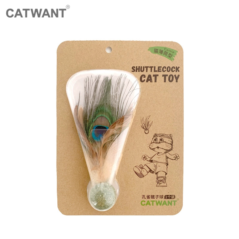 Catwant Feather Kicking Ball Enrichment Toy For Cat