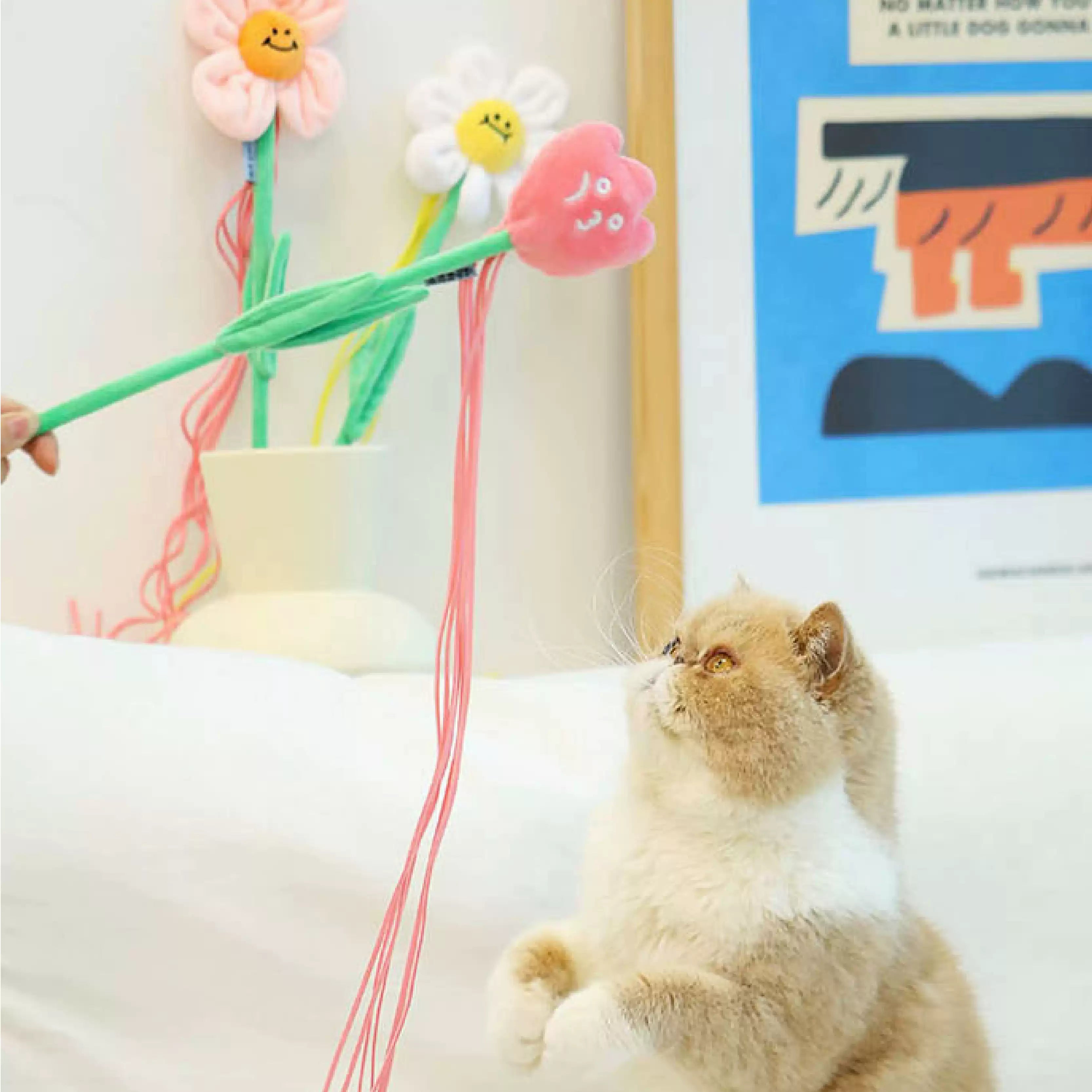 Purlab Daisy Flower Catnip Cat Teaser - Maokids Pet