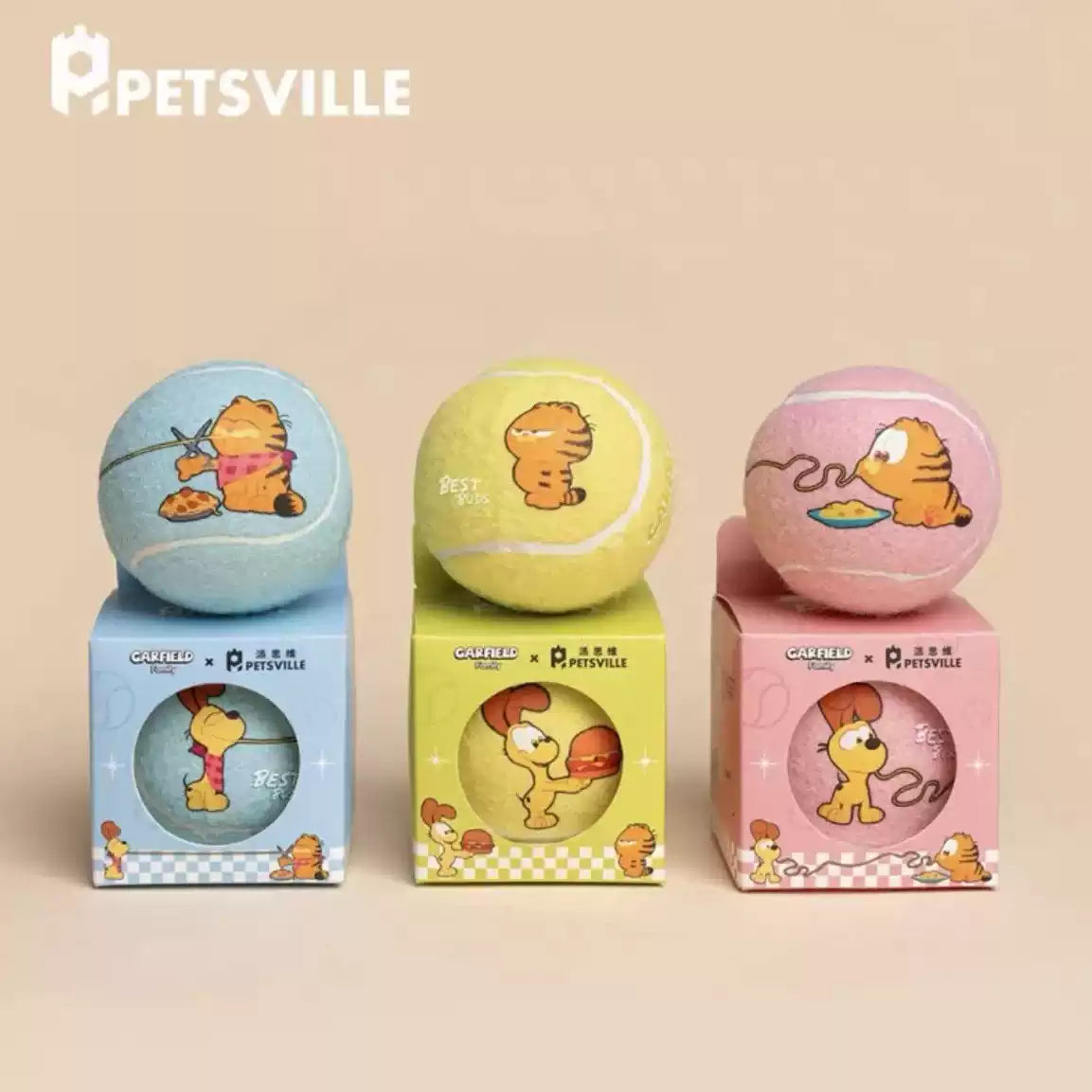 Petsville Garfield Tennis Ball For Dog - Maokids Pet