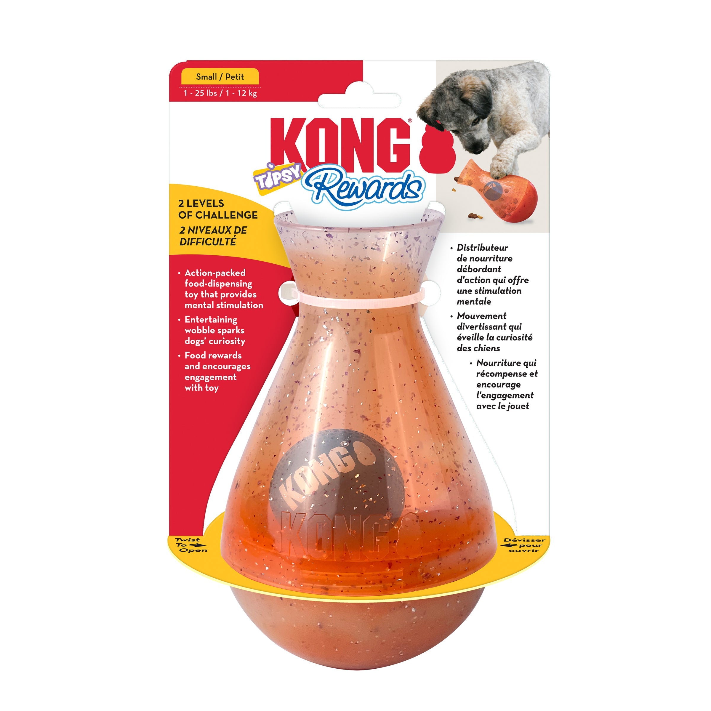 KONG 不倒翁漏食狗狗益智玩具 室内发泄精力自嗨玩具 小号