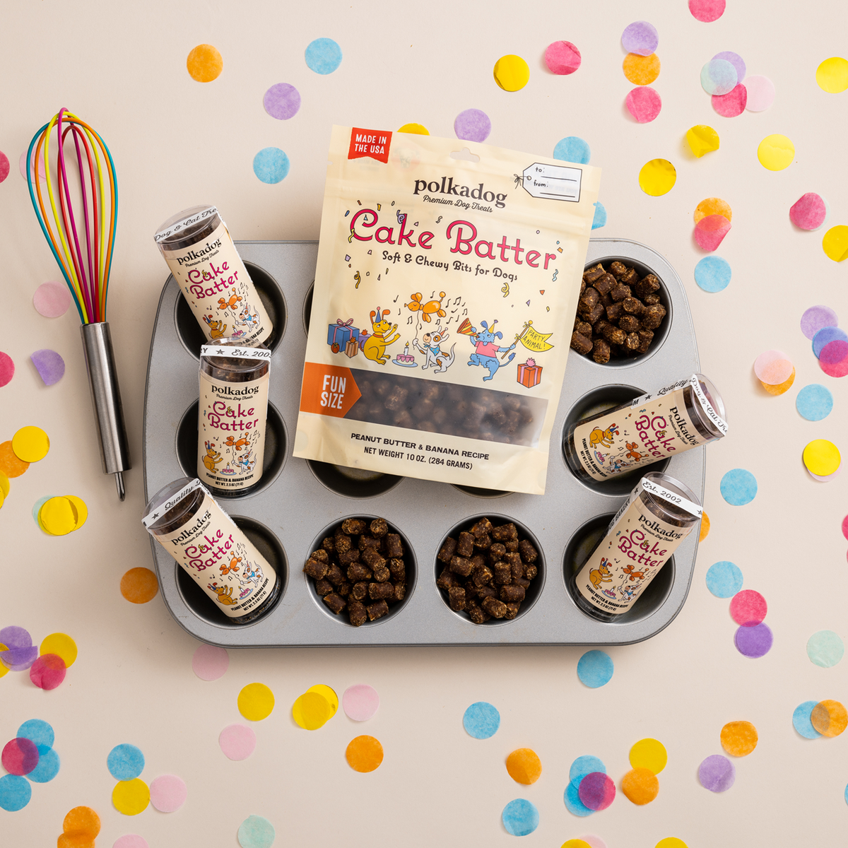 Polkadog Cake Batter Mini Tube Treats For Dog