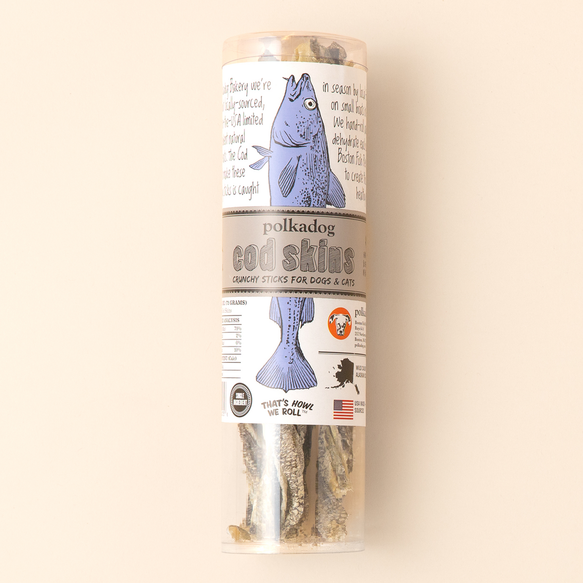 Polkadog Long Stick Cod Skin Treats For Dog & Cat