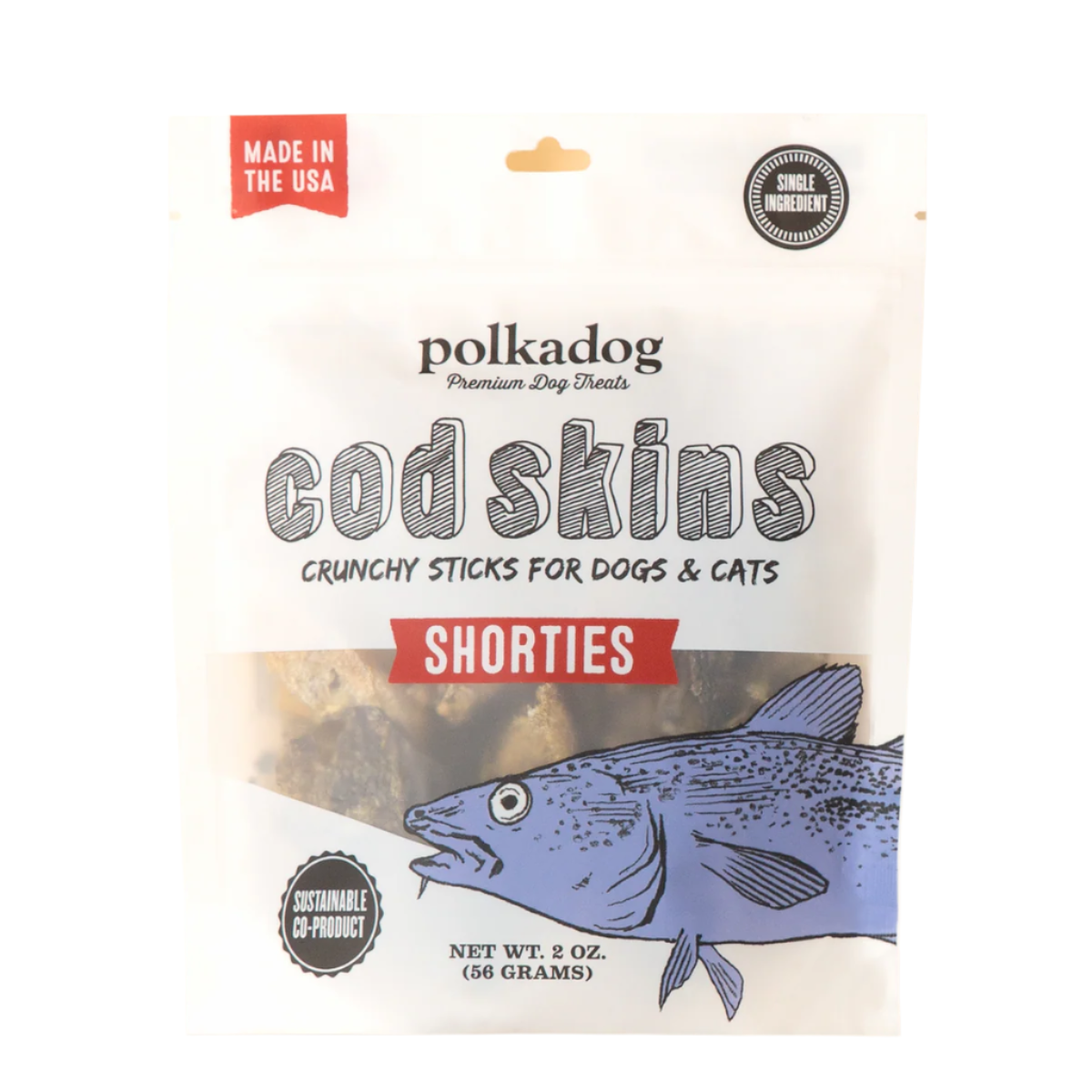 Polkadog Short Stick Cod Skin Treats For Dog & Cat