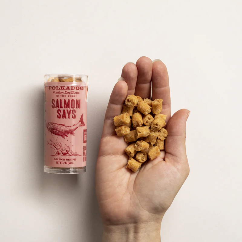Polkadog Salmon Says Mini Treats Tube For Dog & Cat