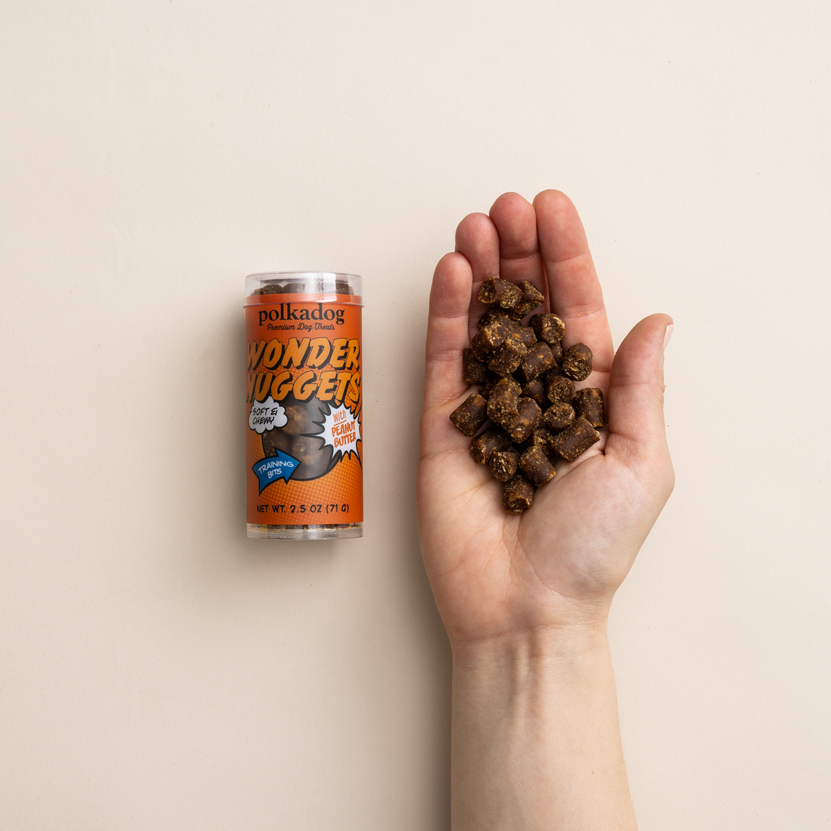 Polkadog Wonder Nuggets Peanut Butter Mini Tube Treats For Dog