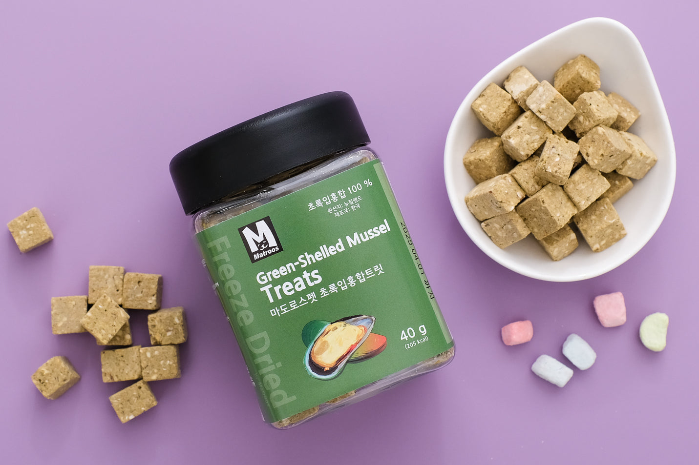 Matroos Freeze Dried Green-Shelled Mussel Treats For Cat & Dog - 40g - Maokids Pet