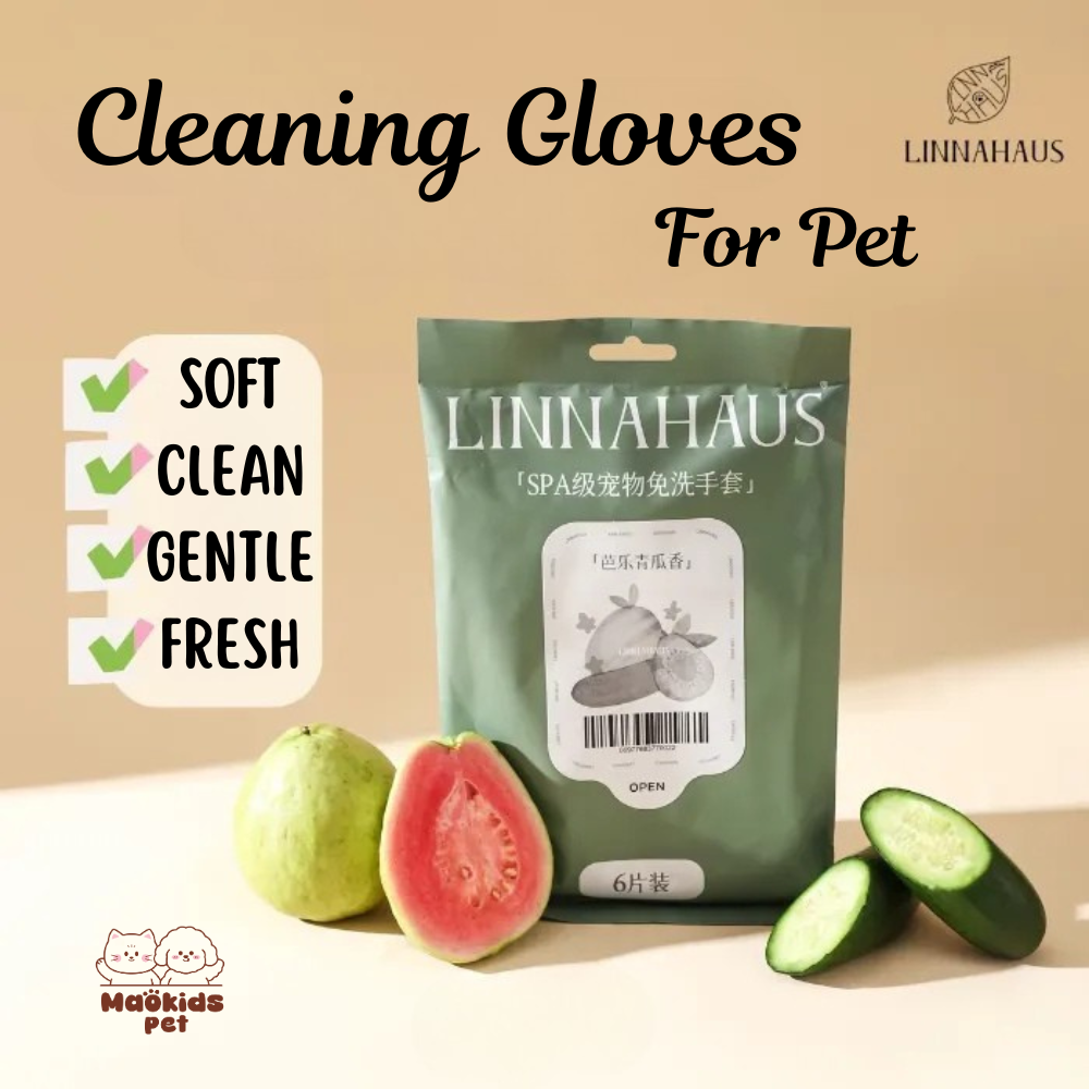 LinnaHaus SPA-Grade No-Rinse Pet Cleaning Gloves
