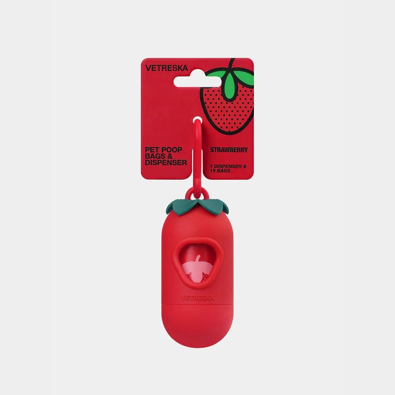 Vetreska Strawberry Pet Poop Bags & Dispenser - Maokids Pet