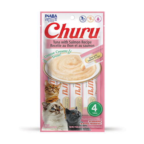 Inaba Churu Purées Cat Treat - Tuna with Salmon Recipe - Maokids Pet