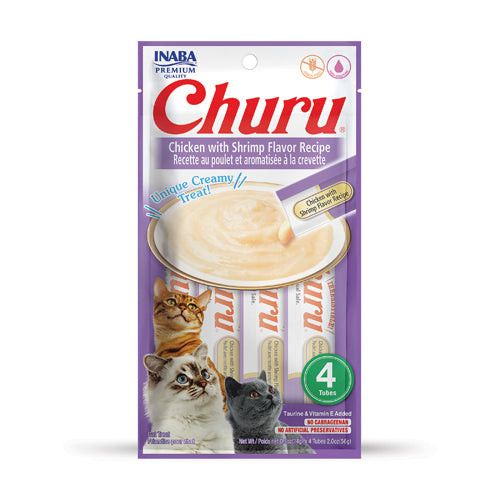 Inaba Churu Purées Cat Treat - Chicken with Shrimp Recipe - Maokids Pet
