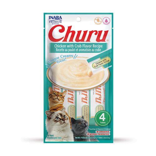 Inaba Churu Purées Cat Treat - Chicken with Crab Recipe - Maokids Pet