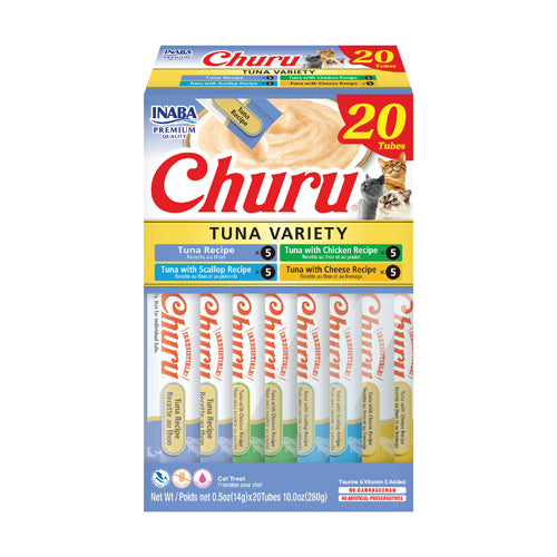Inaba Churu Purées Cat Treat - 20 ct Tuna Variety Box - Maokids Pet