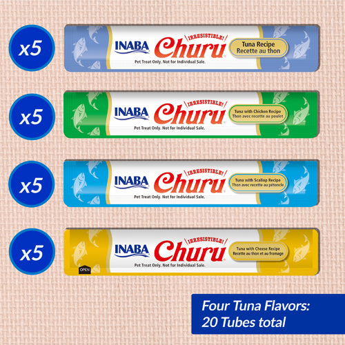 Inaba Churu Purées Cat Treat - 20 ct Tuna Variety Box - Maokids Pet