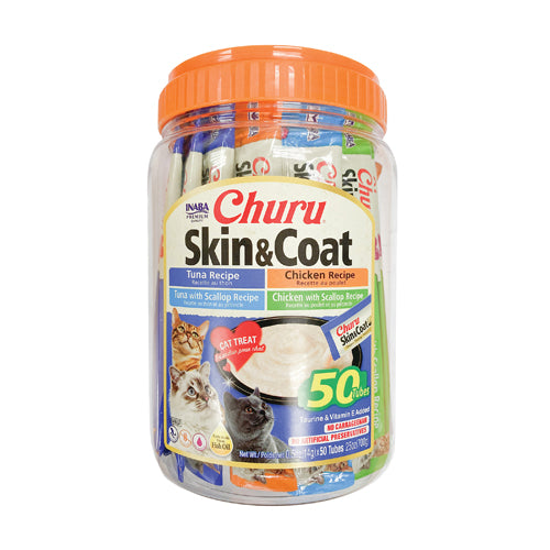 Inaba Churu Skin & Coat Cat Treat - Skin & Coat Variety - Maokids Pet