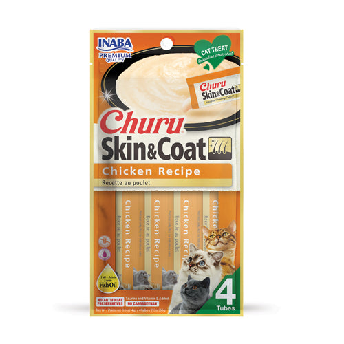 Inaba Churu Skin & Coat Cat Treat - Chicken Recipe - Maokids Pet