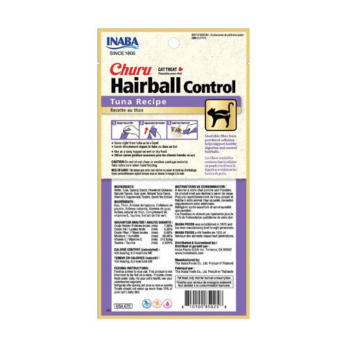 Inaba Churu Hairball Control Cat Treat - Tuna Recipe - Maokids Pet