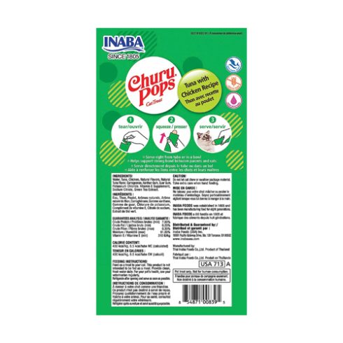 Inaba Churu Pops Cat Treat - Tuna with Chicken Recipe - Maokids Pet