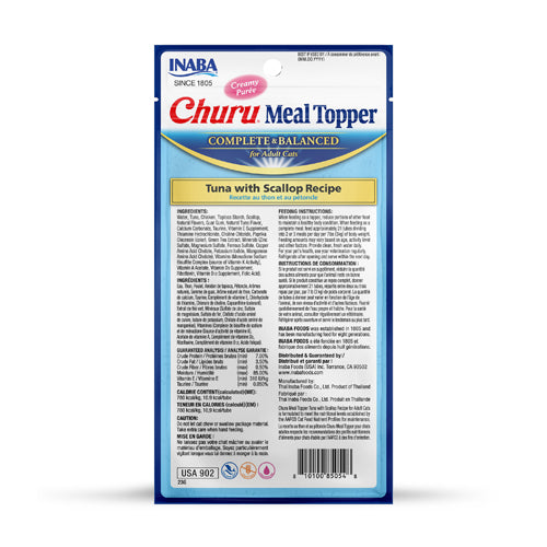 Inaba Churu Meal Topper Cat Treat - Tuna with Scallop Recipe - Maokids Pet