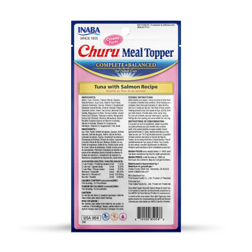 Inaba Churu Meal Topper Cat Treat - Tuna with Salmon Recipe - Maokids Pet
