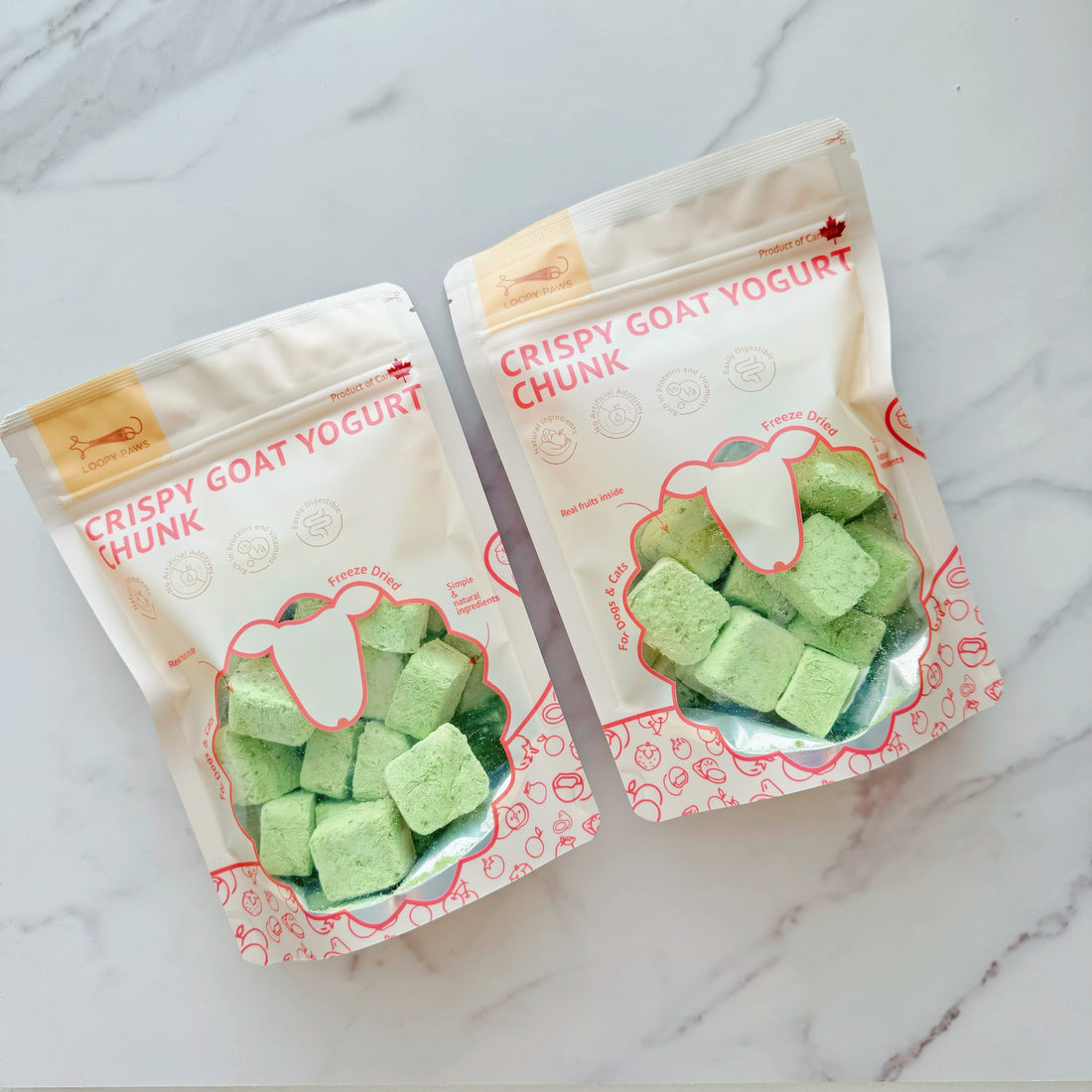 Loopypaws Crispy Goat Yogurt Treats For Cat & Dog - Veggie & Apple - 30g - Maokids Pet