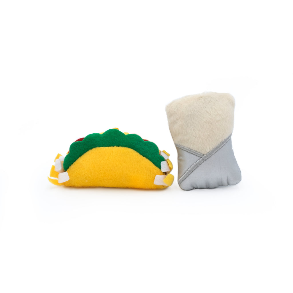 ZippyClaws NomNomz Cat Toy - Taco and Burrito