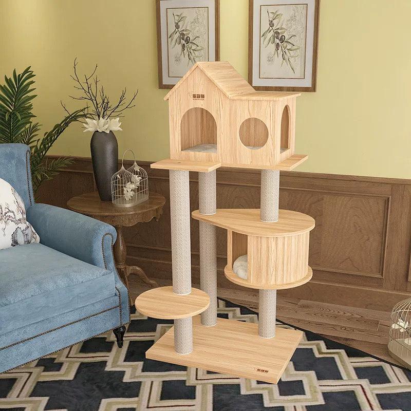 Honeypot Solid Wood Cat Tree - 143cm - Maokids Pet