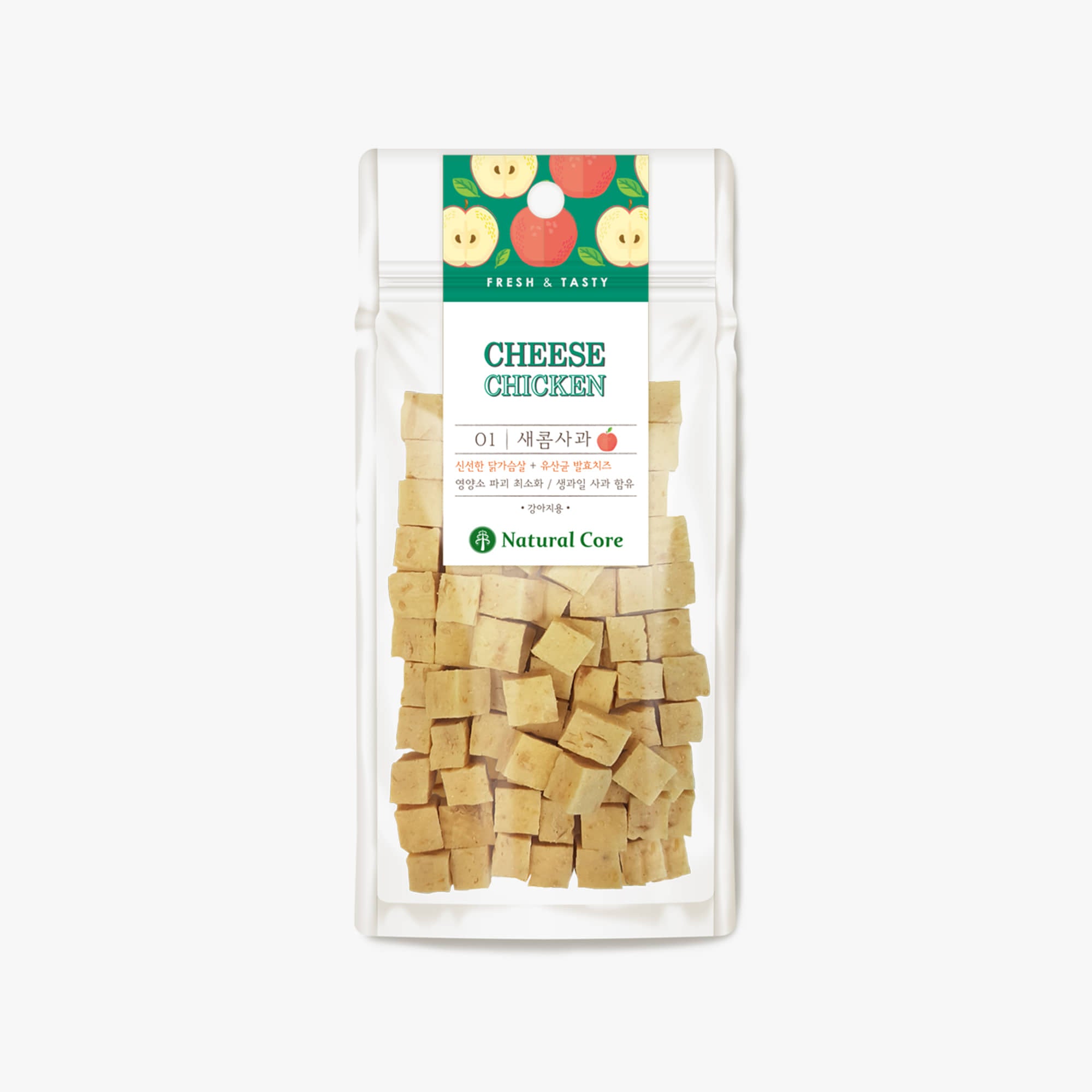 Natural Core Chicken & Apple Cheese Cube Dog Treats - 80g