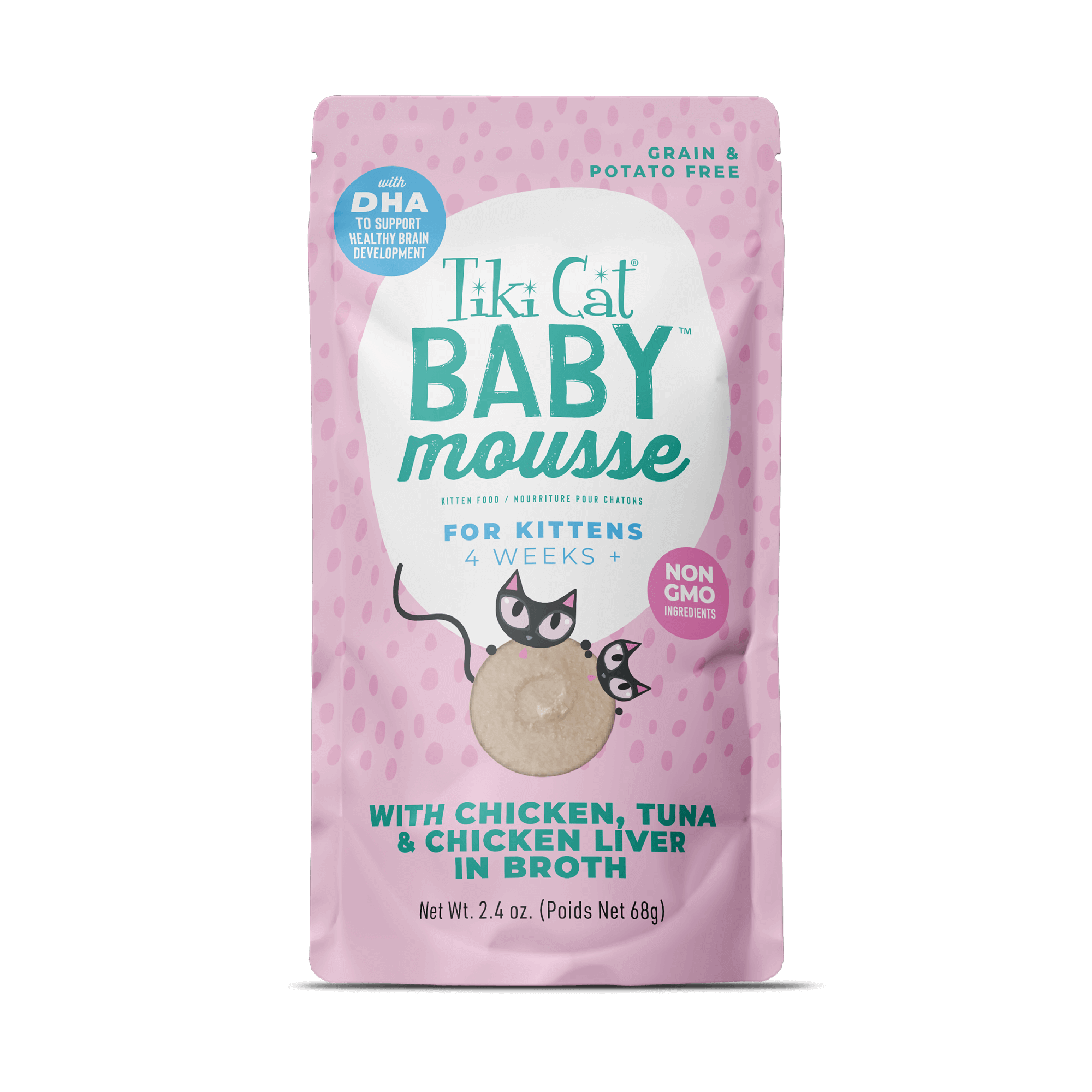 Tiki Cat Baby Mousse Wet Cat Food - Chicken, Tuna & Chicken Liver