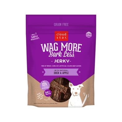 Cloud Star Wag More Bark Less Jerky Dog Treat - Duck & Apple Dog - Maokids Pet