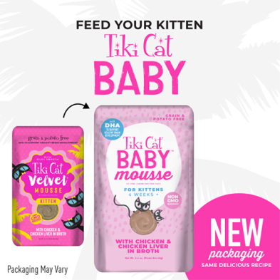 Tiki Cat Baby Mousse Wet Cat Food - Chicken & Chicken Liver